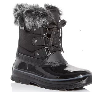 KHOMBU waterproof 8 med black lace up winter bootie